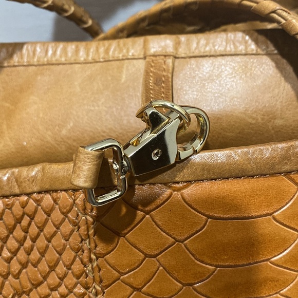 GASPY “Tracy” Large Tan (Burnt Caramel) Snakeskin Embossed Leather - Picture 6 of 16